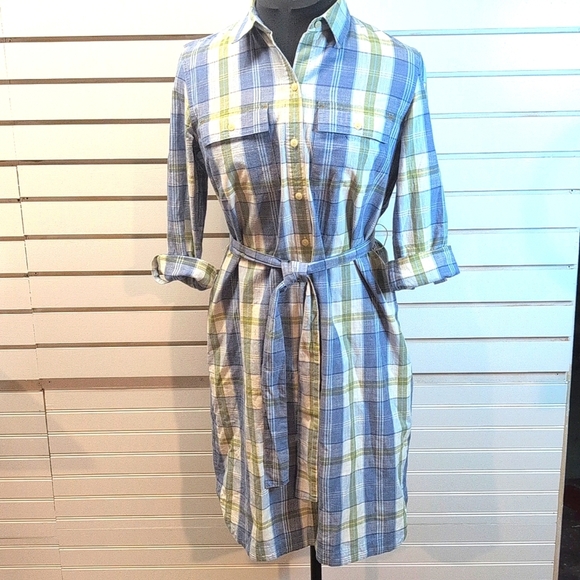 L.L. Bean Women's Signature Camp Shirt Dress, Button-Front Size Medium NWOT35 - Picture 1 of 10